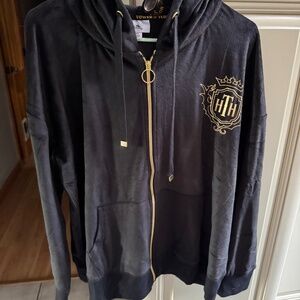 Disney Parks Black Velour Tower of Terror Jacket Size 1X